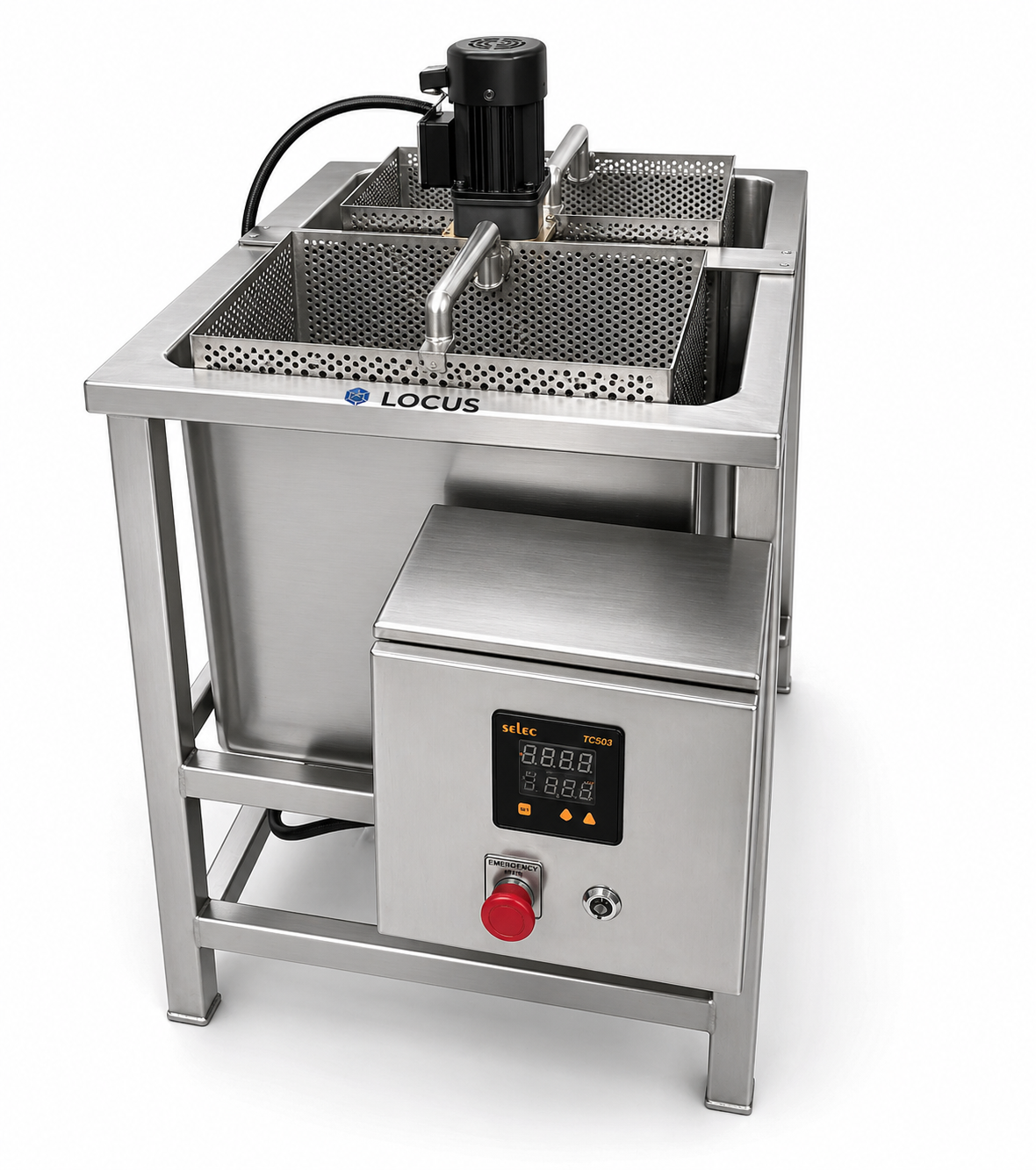 Hot water blanching tank for vegetables and nuts